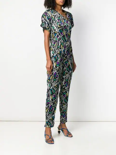 versace print jumpsuit