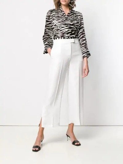 Shop Pinko Cropped Trousers In White