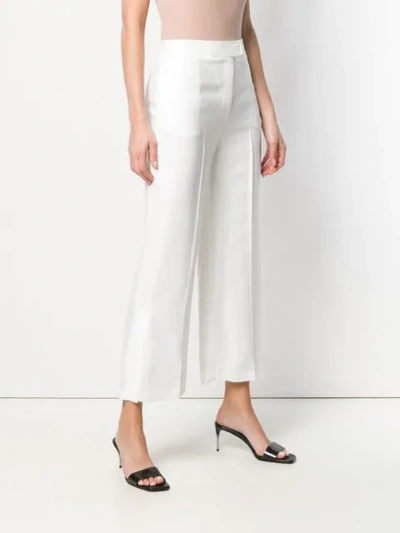Shop Pinko Cropped Trousers In White