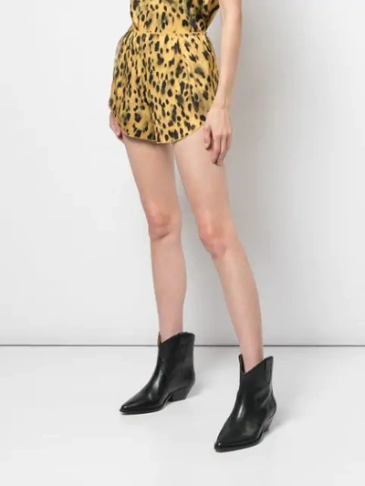 Shop Anine Bing Jade Leopard Print Shorts In Yellow