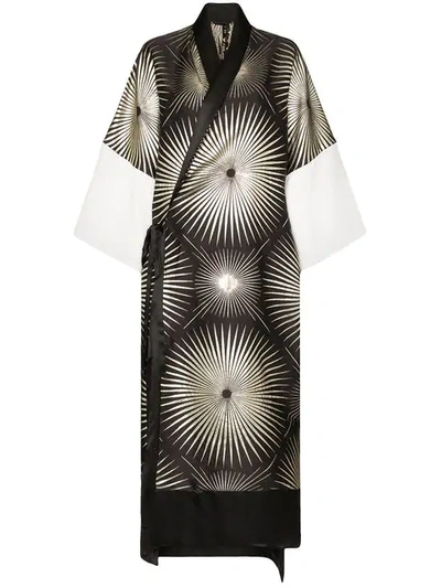Shop Haider Ackermann Printed Kimono Dress In Black