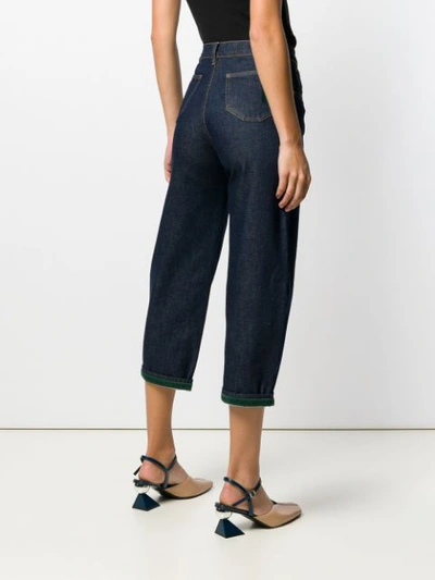 Shop Carven High Cropped Jeans In 570 Indigo