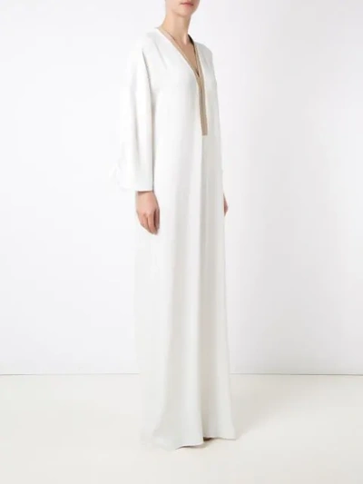 Shop Adriana Degreas Long Panelled Dress In White