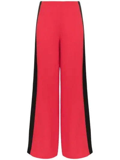 Shop Roland Mouret Cumberland Wide Leg Trousers In Red