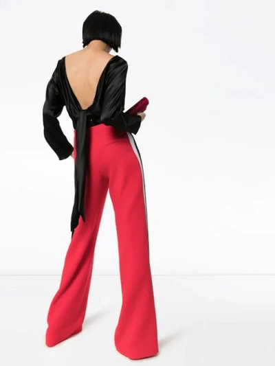 Shop Roland Mouret Cumberland Wide Leg Trousers In Red