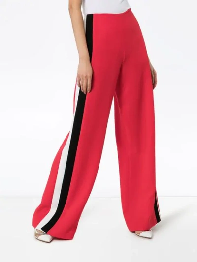 Shop Roland Mouret Cumberland Wide Leg Trousers In Red