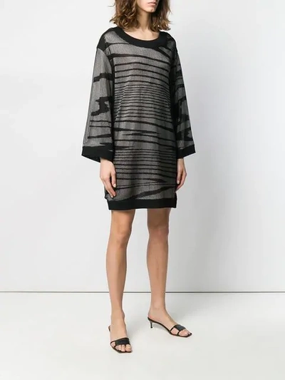 Shop Missoni Textured Mini Knit Dress In Black