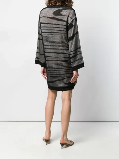 Shop Missoni Textured Mini Knit Dress In Black