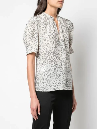 Shop Altuzarra Maya Animal Print Blouse In Oyster