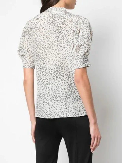 Shop Altuzarra Maya Animal Print Blouse In Oyster