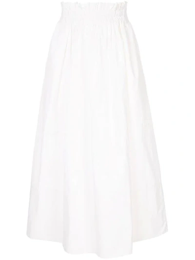 Shop Tibi Gathered Skirt In White