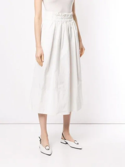 Shop Tibi Gathered Skirt In White