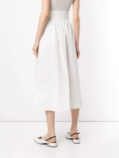 Shop Tibi Gathered Skirt In White