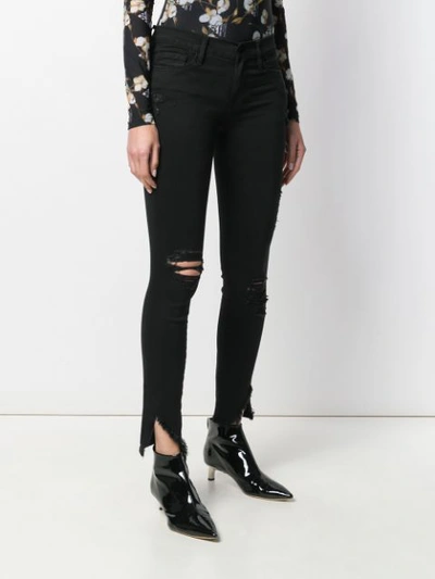 Shop Frame Cropped Distressed Jeans - Black