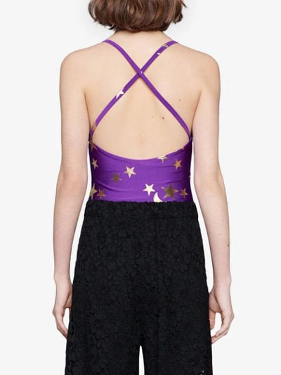 Shop Gucci Swimsuit With  Logo In Purple