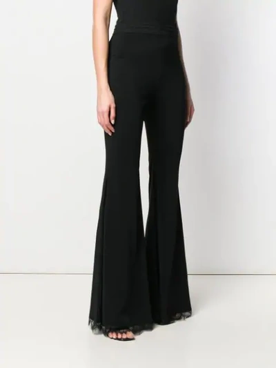 Shop Amen Lace Detail Trousers In Black