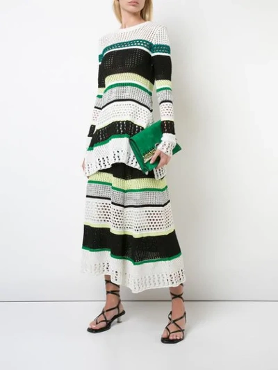 Shop Proenza Schouler Striped Knit Skirt In Black