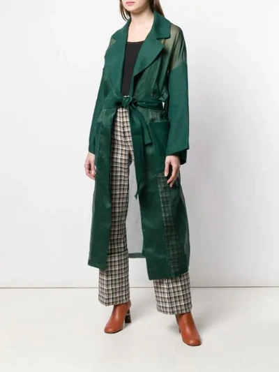 Shop Loewe Oversized Belted Coat In Green