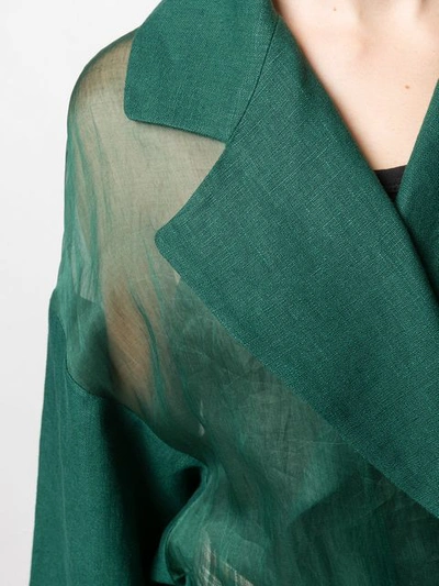 Shop Loewe Oversized Belted Coat In Green