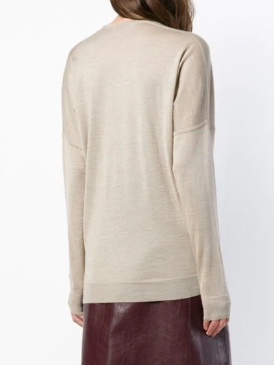 Shop Jean Paul Knott V-neck Sweater - Neutrals