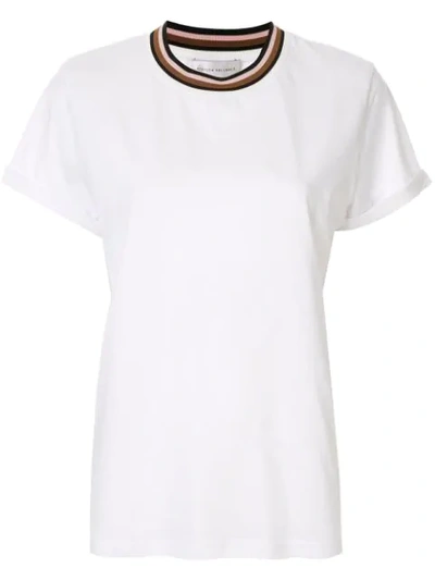 Shop Rebecca Vallance Contrast Rib T-shirt In White