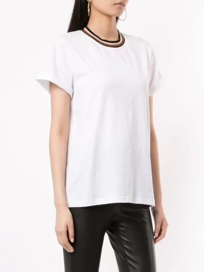 Shop Rebecca Vallance Contrast Rib T-shirt In White