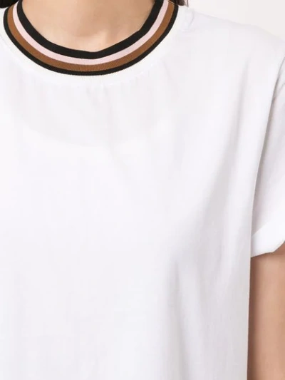 Shop Rebecca Vallance Contrast Rib T-shirt In White