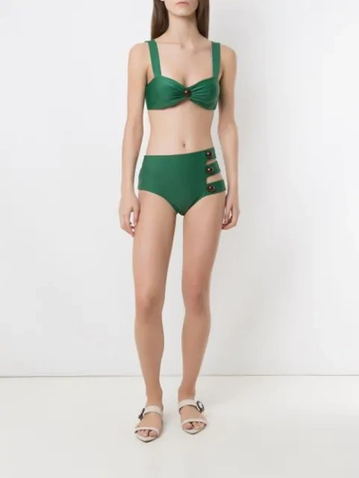 Shop Adriana Degreas X Cult Gaia Hot Pants Bikini Set In Green