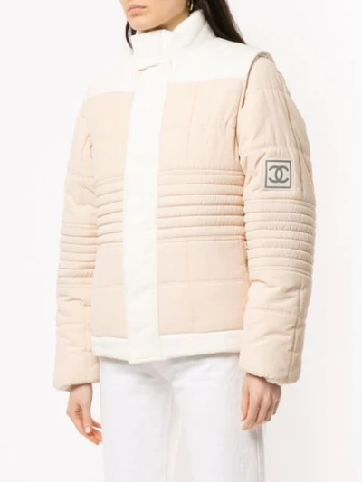 Pre-owned Chanel Cc Sports Line Long Sleeve Jacket In White