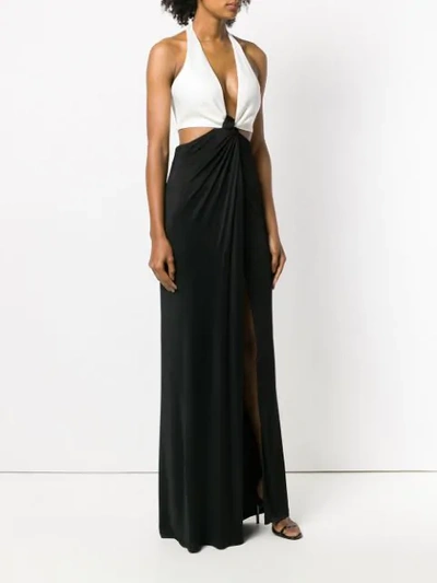 Shop Galvan Eclipse Draped Two-tone Gown In Black