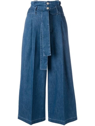 Shop Stella Mccartney Maggie Denim Culottes In Blue