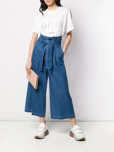 Shop Stella Mccartney Maggie Denim Culottes In Blue