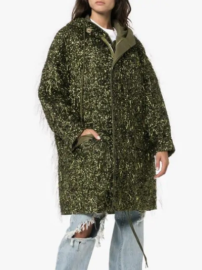 Shop Ashish Tinsel Sequin Embellished Parka In Green