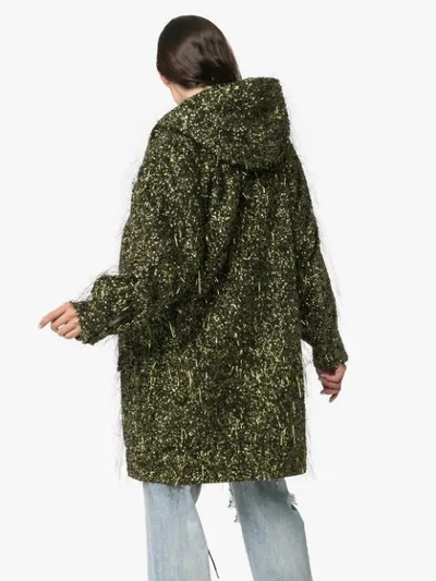 Shop Ashish Tinsel Sequin Embellished Parka In Green