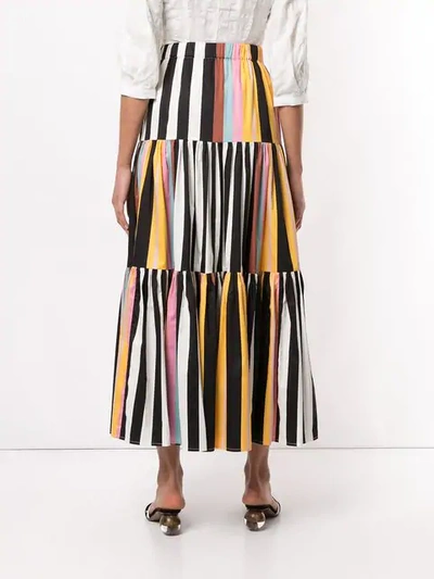 Shop Tory Burch Striped Peasant Skirt In Multicolour