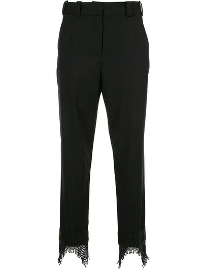 Shop Christopher Esber Icon Beaded Cuff Trousers In Black
