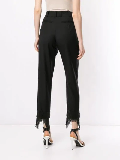 Shop Christopher Esber Icon Beaded Cuff Trousers In Black