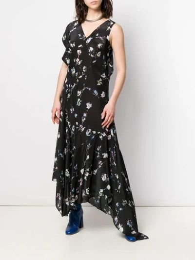 Shop Preen Line Asymmetric Maxi Dress In Black
