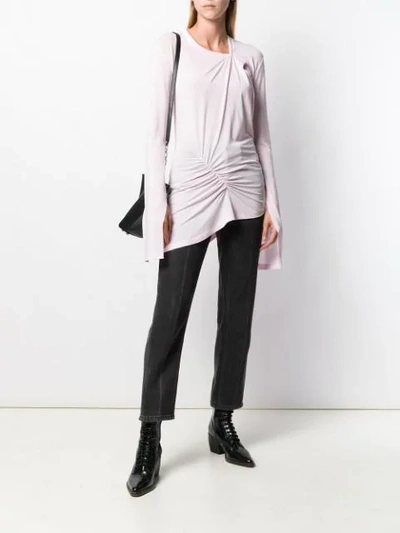 Ben Taverniti Unravel Project Asymmetric Long Sleeve Top In Pink