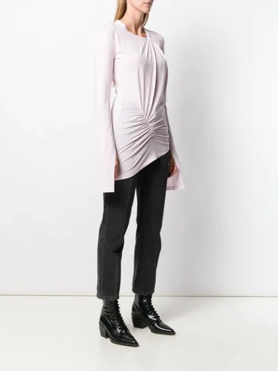 Ben Taverniti Unravel Project Asymmetric Long Sleeve Top In Pink