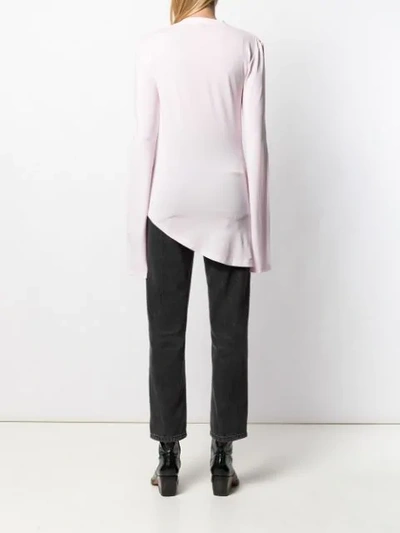 Ben Taverniti Unravel Project Asymmetric Long Sleeve Top In Pink