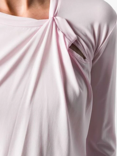 Ben Taverniti Unravel Project Asymmetric Long Sleeve Top In Pink