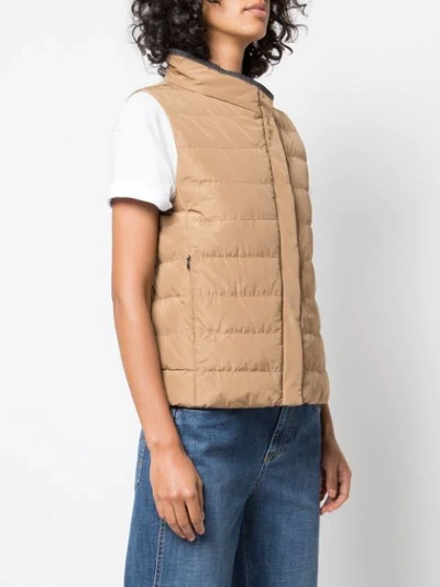 Shop Brunello Cucinelli Padded Gilet In Brown