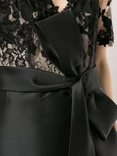 Shop Badgley Mischka Sheer Panel Gown - Black