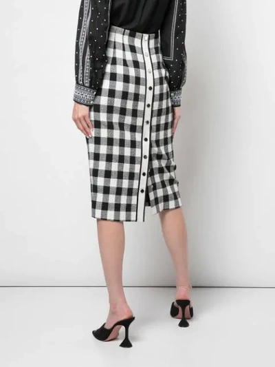 Shop Veronica Beard Gingham Midi Skirt - Black