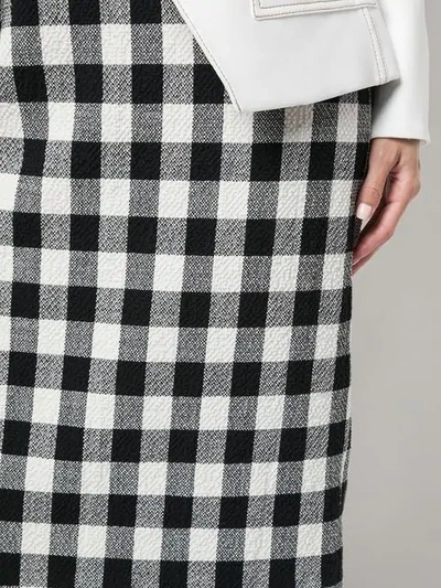 Shop Veronica Beard Gingham Midi Skirt - Black