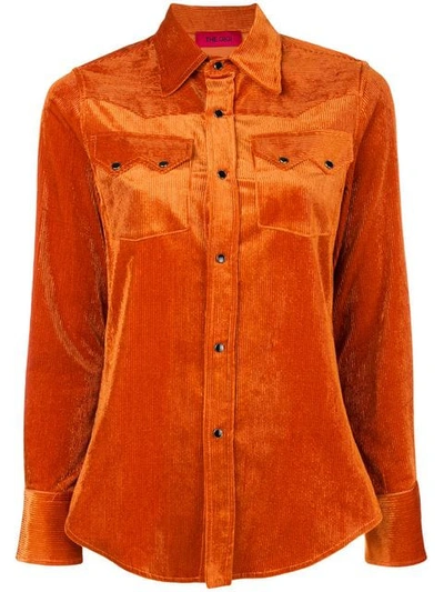 Shop The Gigi Corduroy Shirt In Orange