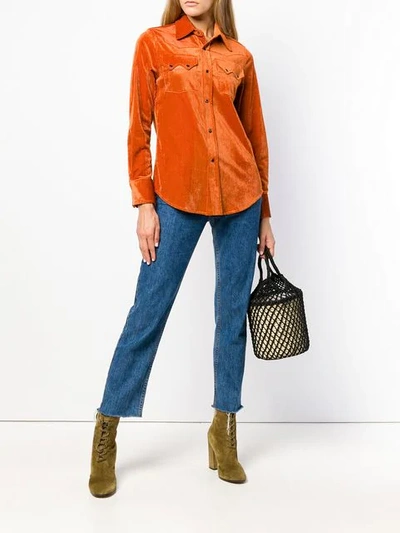 Shop The Gigi Corduroy Shirt In Orange