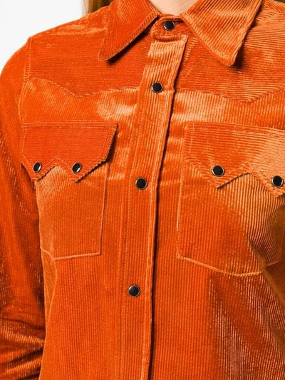 Shop The Gigi Corduroy Shirt In Orange