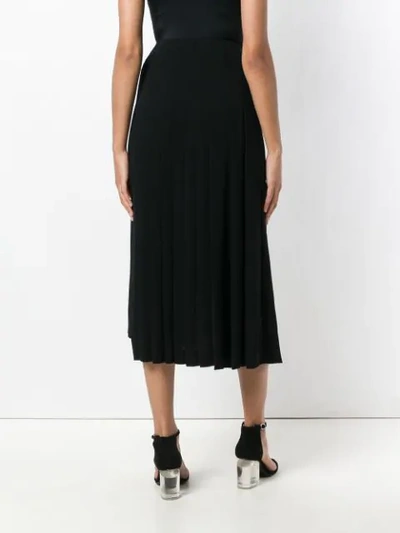 Shop Sonia Rykiel Asymmetric Pleated Skirt In Black